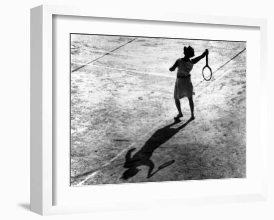 Woman Playing Tennis, Alfred Eisenstaedt's First Photograph Ever Sold-Alfred Eisenstaedt-Framed Photographic Print