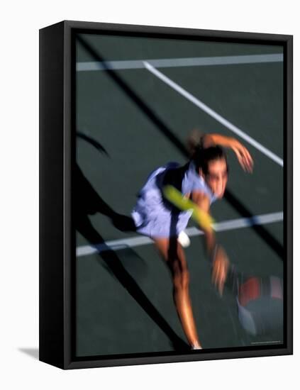 Woman Playing Tennis, Colorado, USA-Lee Kopfler-Framed Premier Image Canvas