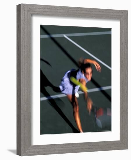 Woman Playing Tennis, Colorado, USA-Lee Kopfler-Framed Photographic Print