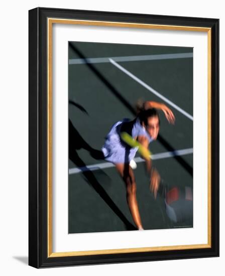 Woman Playing Tennis, Colorado, USA-Lee Kopfler-Framed Photographic Print