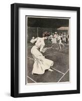 Woman Playing Tennis in Long White Skirt-Ferdinand Von Reznicek-Framed Art Print