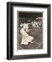 Woman Playing Tennis in Long White Skirt-Ferdinand Von Reznicek-Framed Art Print