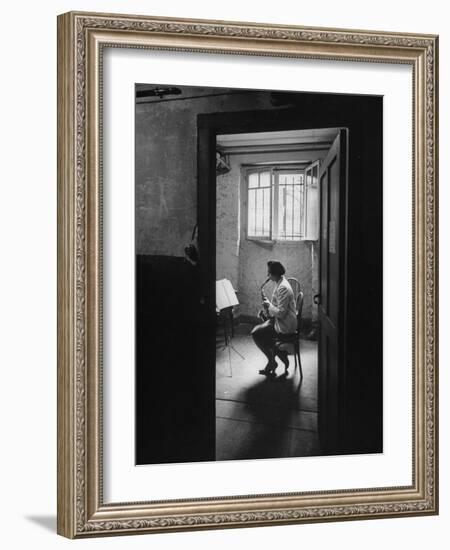 Woman Playing the Saxophone-Loomis Dean-Framed Photographic Print