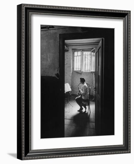 Woman Playing the Saxophone-Loomis Dean-Framed Photographic Print