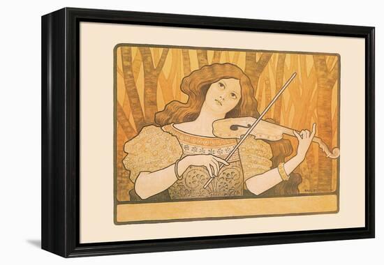 Woman Plays the Violin-Paul Berthon-Framed Stretched Canvas