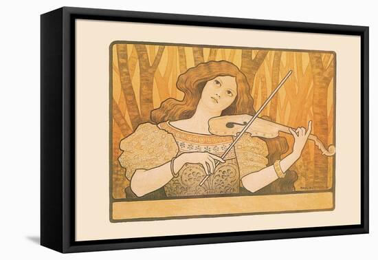 Woman Plays the Violin-Paul Berthon-Framed Stretched Canvas