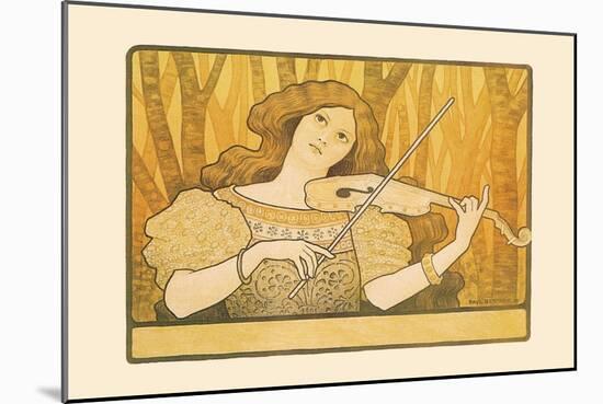 Woman Plays the Violin-Paul Berthon-Mounted Art Print