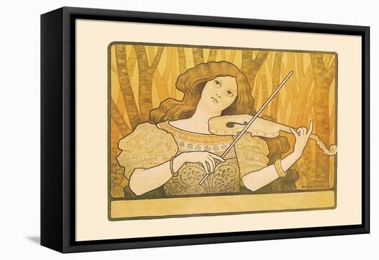 Woman Plays the Violin-Paul Berthon-Framed Stretched Canvas