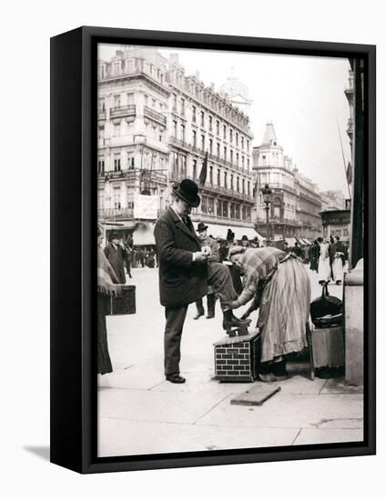 Woman Polishing Shoes, Brussels, 1898-James Batkin-Framed Premier Image Canvas