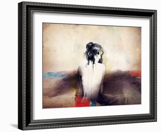 Woman Portrait .Abstract Watercolor .Fashion Background-Anna Ismagilova-Framed Art Print