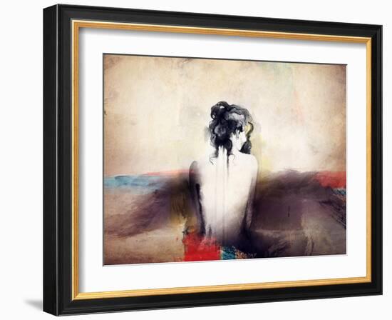 Woman Portrait .Abstract Watercolor .Fashion Background-Anna Ismagilova-Framed Art Print