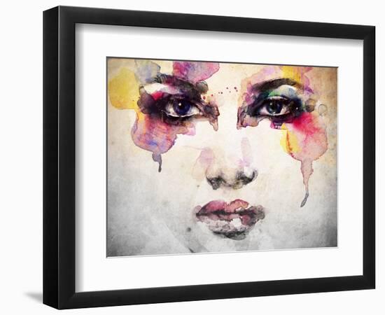 Woman Portrait .Abstract Watercolor .Fashion Background-Anna Ismagilova-Framed Premium Giclee Print