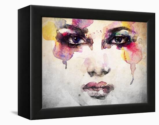Woman Portrait .Abstract Watercolor .Fashion Background-Anna Ismagilova-Framed Stretched Canvas
