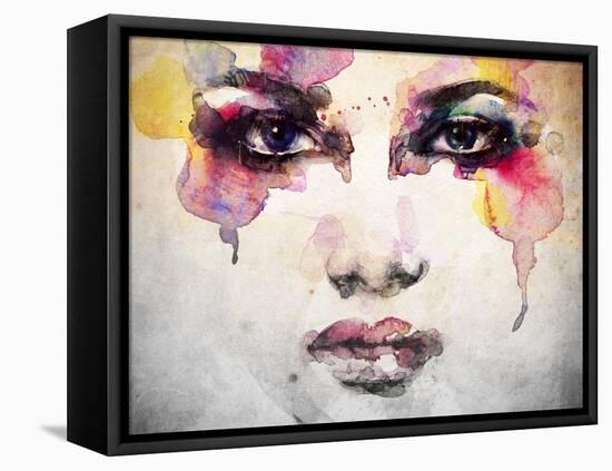 Woman Portrait .Abstract Watercolor .Fashion Background-Anna Ismagilova-Framed Stretched Canvas