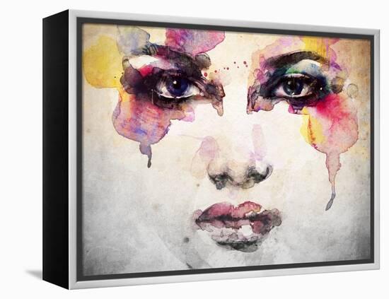 Woman Portrait .Abstract Watercolor .Fashion Background-Anna Ismagilova-Framed Stretched Canvas