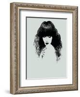 Woman Portrait. Fashion Illustration. Watercolor Painting-Anna Ismagilova-Framed Art Print
