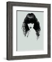 Woman Portrait. Fashion Illustration. Watercolor Painting-Anna Ismagilova-Framed Art Print