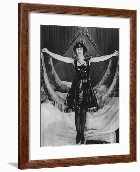 Woman Posing in Party Clothes-null-Framed Photo