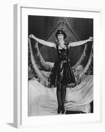 Woman Posing in Party Clothes-null-Framed Photo