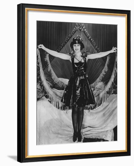 Woman Posing in Party Clothes-null-Framed Photo