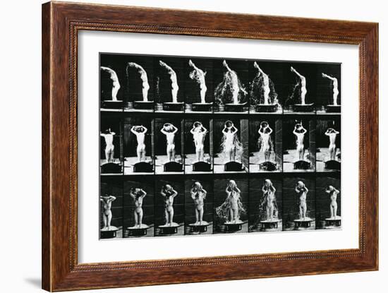 Woman Pouring a Basin of Water over Her Head, Illustration from 'The Human-Eadweard Muybridge-Framed Giclee Print