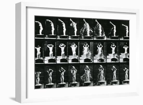 Woman Pouring a Basin of Water over Her Head, Illustration from 'The Human-Eadweard Muybridge-Framed Giclee Print