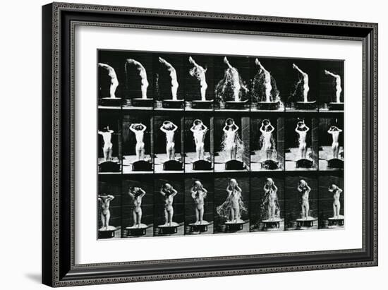 Woman Pouring a Basin of Water over Her Head, Illustration from 'The Human-Eadweard Muybridge-Framed Giclee Print