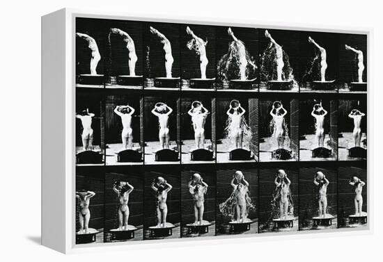 Woman Pouring a Basin of Water over Her Head, Illustration from 'The Human-Eadweard Muybridge-Framed Premier Image Canvas