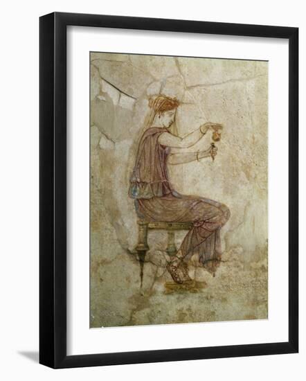 Woman Pouring Perfume into Flask, Fresco, 1st Century, from Villa Farnesina-null-Framed Photographic Print