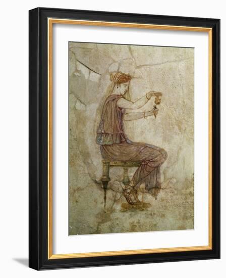 Woman Pouring Perfume into Flask, Fresco, 1st Century, from Villa Farnesina-null-Framed Photographic Print