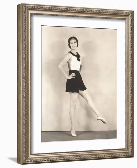 Woman Practicing Ballet-null-Framed Photo