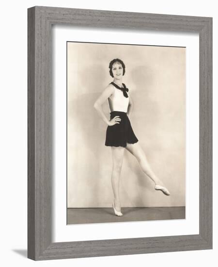 Woman Practicing Ballet-null-Framed Photo