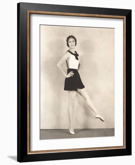 Woman Practicing Ballet-null-Framed Photo