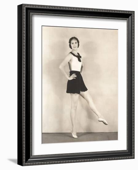 Woman Practicing Ballet-null-Framed Photo