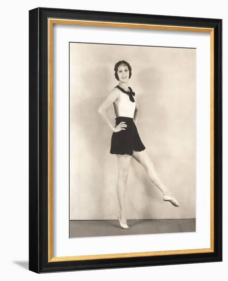 Woman Practicing Ballet-null-Framed Photo