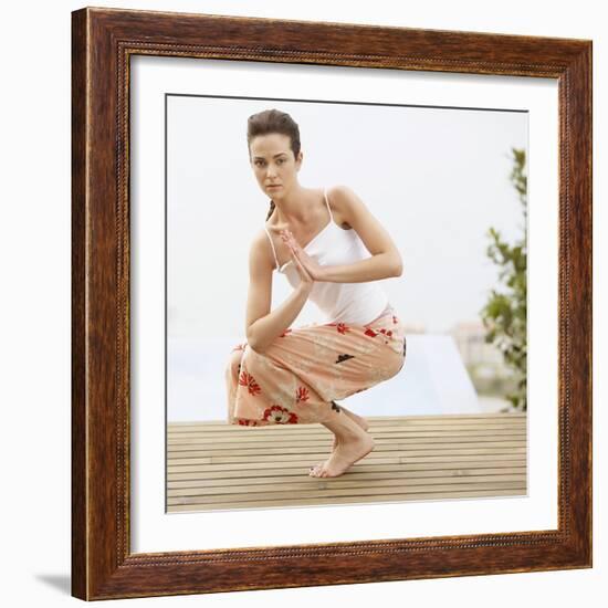 Woman Practicing Yoga-Brooke Fasani Auchincloss-Framed Photographic Print