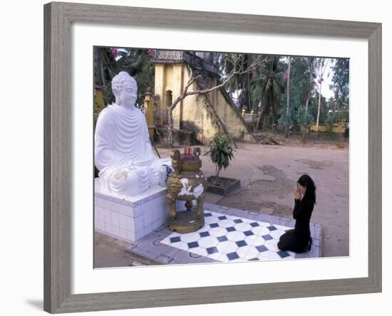 Woman Praying to Buddha, Vinh Trang Pagoda, My Tho City, Vietnam-Bill Bachmann-Framed Photographic Print