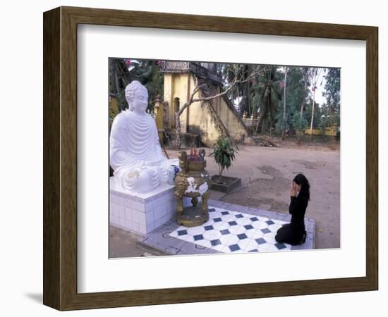 Woman Praying to Buddha, Vinh Trang Pagoda, My Tho City, Vietnam-Bill Bachmann-Framed Photographic Print