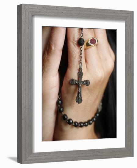 Woman Praying with Rosary-Godong-Framed Photographic Print