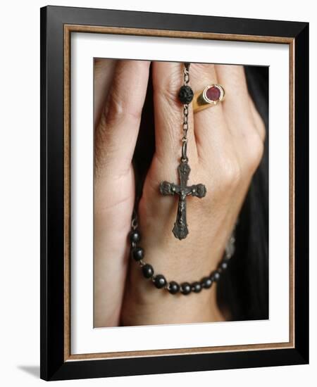 Woman Praying with Rosary-Godong-Framed Photographic Print