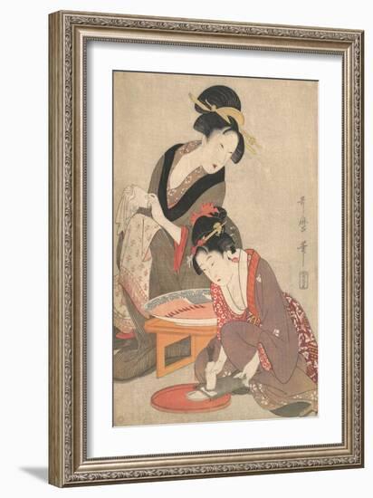 Woman Preparing Sashimi, c.1806-Kitagawa Utamaro-Framed Giclee Print