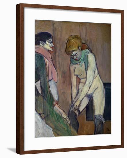 Woman Pulling on Her Stockings, 1894-Henri de Toulouse-Lautrec-Framed Giclee Print