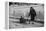 Woman Pulling Two Children on Sled in Winter, Vermont, 1940-Marion Post Wolcott-Framed Premier Image Canvas