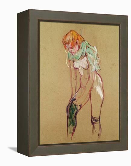 Woman Pulling up Her Stocking, 1894-Henri de Toulouse-Lautrec-Framed Premier Image Canvas