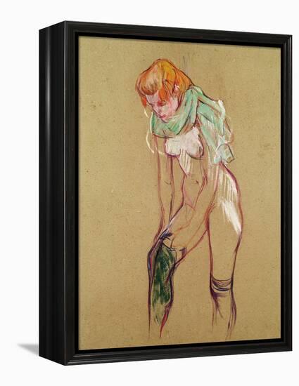 Woman Pulling up Her Stocking, 1894-Henri de Toulouse-Lautrec-Framed Premier Image Canvas