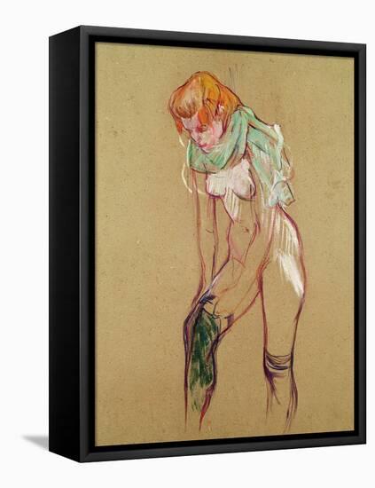 Woman Pulling up Her Stocking, 1894-Henri de Toulouse-Lautrec-Framed Premier Image Canvas