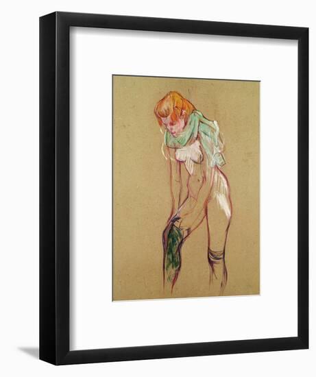 Woman Pulling up Her Stocking, 1894-Henri de Toulouse-Lautrec-Framed Premium Giclee Print