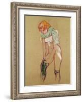 Woman Pulling up Her Stocking, 1894-Henri de Toulouse-Lautrec-Framed Giclee Print