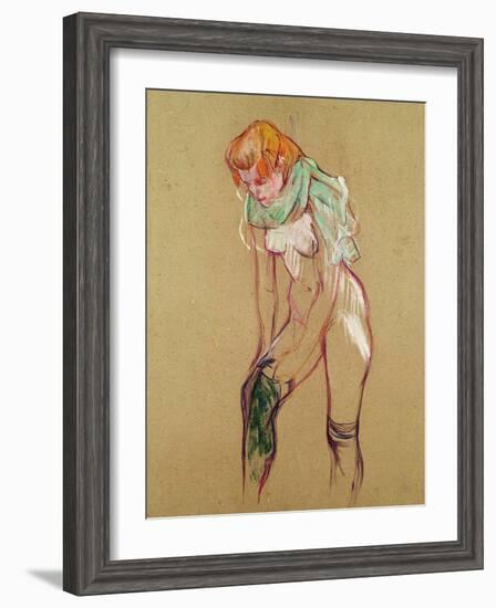 Woman Pulling up Her Stocking, 1894-Henri de Toulouse-Lautrec-Framed Giclee Print