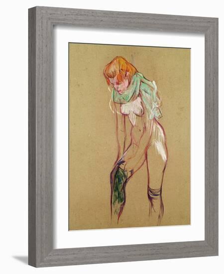 Woman Pulling up Her Stocking, 1894-Henri de Toulouse-Lautrec-Framed Giclee Print